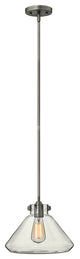 Hinkley Congress Mini-Pendant Large Retro Glass Pendant, Antique Nickel