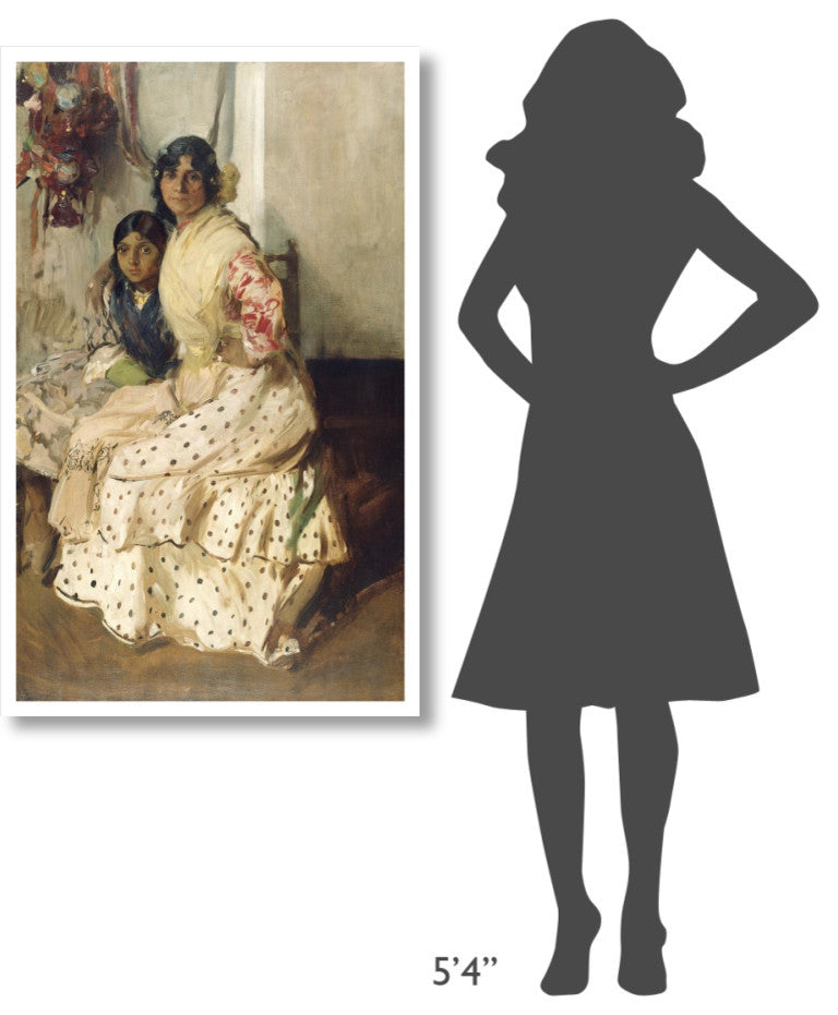 "Pepilla the Gypsy and Her Daughter" Print by Joaquin Sorolla y Bastida, 29"x46"