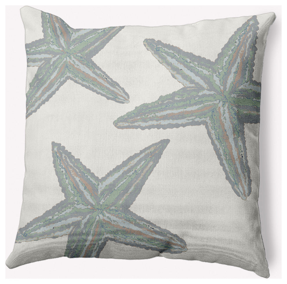 16x16" Starfish Constellation Nautical Decorative Indoor Pillow, Pretty Grey