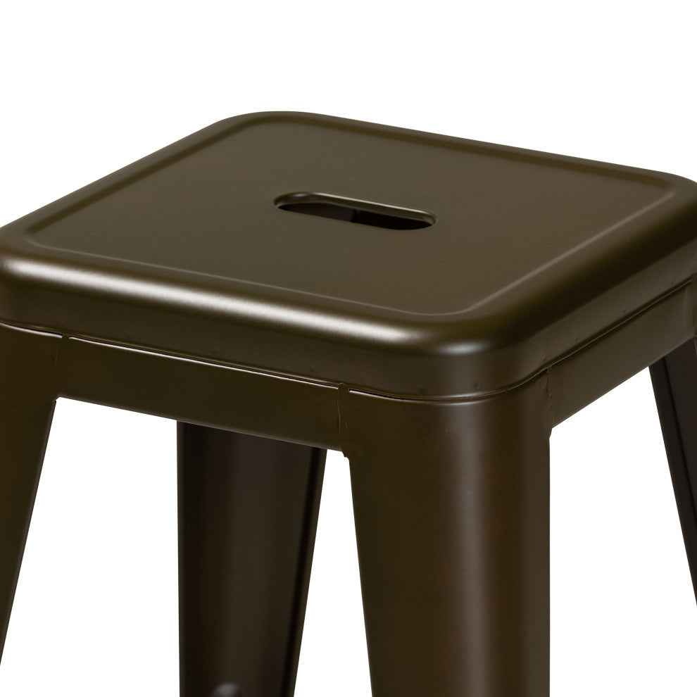 Vonn Industrial Metal Stackable Stool Set, Matte Gunmetal, Counter Stool