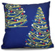 Decorative Holiday Outdoor Pillow Geometric Print, Royal Blue, 20"x20"