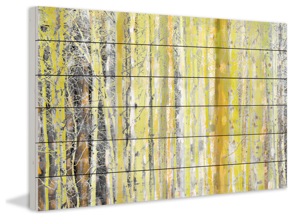 "Aspen Forest 2" UV Ink Print on White Wood, 45"x30"