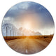 Straight Road Under Blue Sky, Landscape Wall Disc Metal Wall Art, 36"