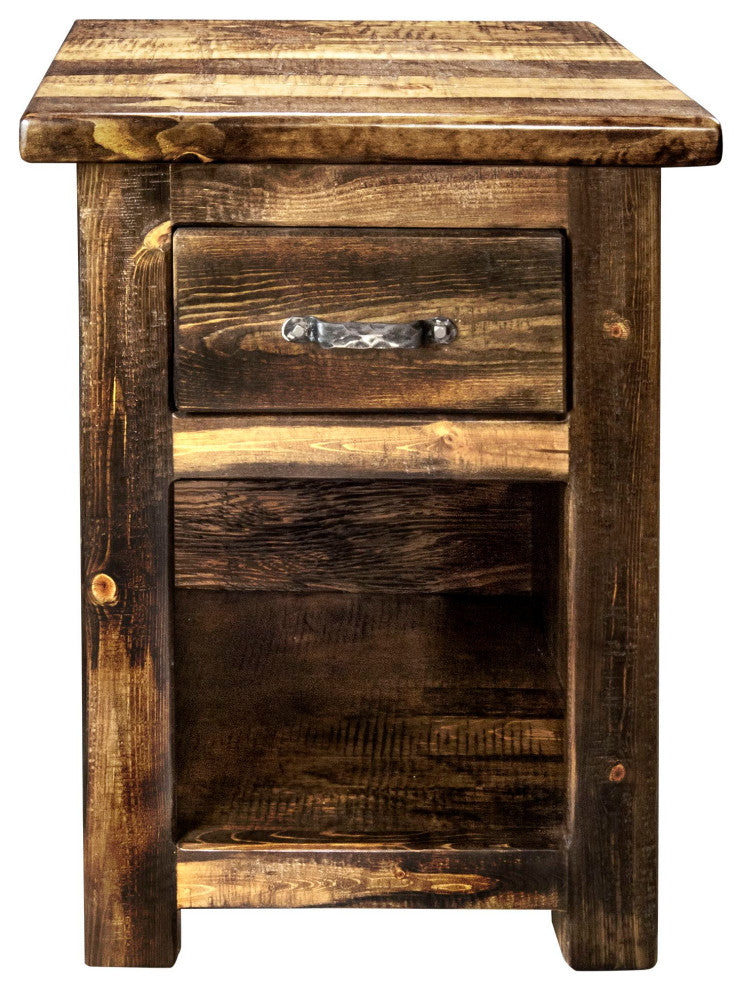 Big Sky Collection Rugged Sawn One Drawer Nightstand, Provincial Stain, 25"H