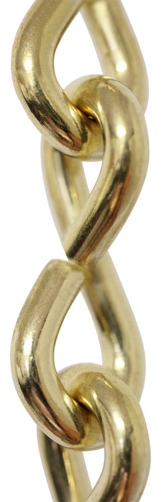 Steel Single Jack Basket Chain, 3 Sizes, 3', Polished Brass, U40