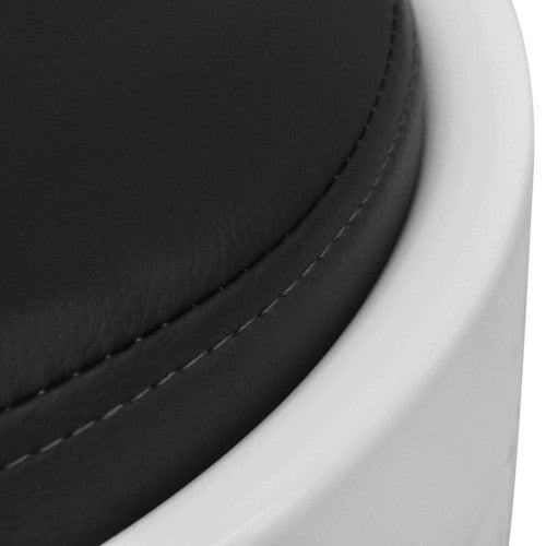 vidaXL Stool Ottoman Foot Rest Office Footstool White and Black Faux Leather