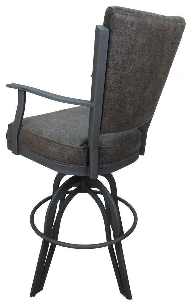 Montana Swivel Tilt Metal 30" Bar Stool or Counter 26" on A Base, Northwest Elk, Gray, 26"