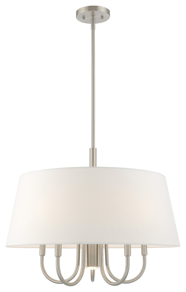 Livex Lighting Brushed Nickel 5 + 1 * Light Pendant Chandelier