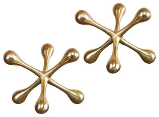 Uttermost Harlan Contemporary Aluminum Objects in Brass (Set of 2)