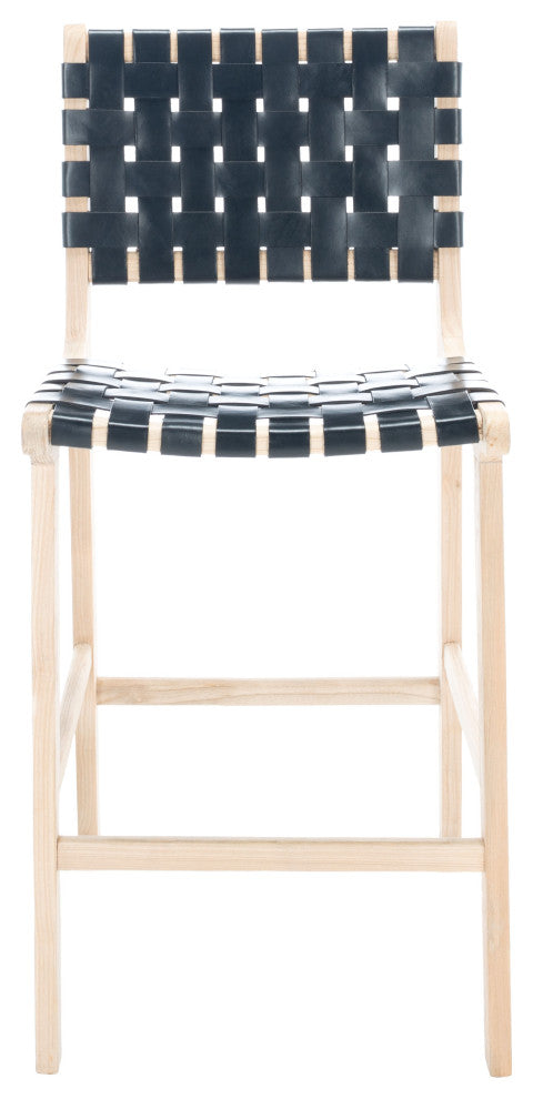 Safavieh Adah Leather Counter Stool, Black / Natural