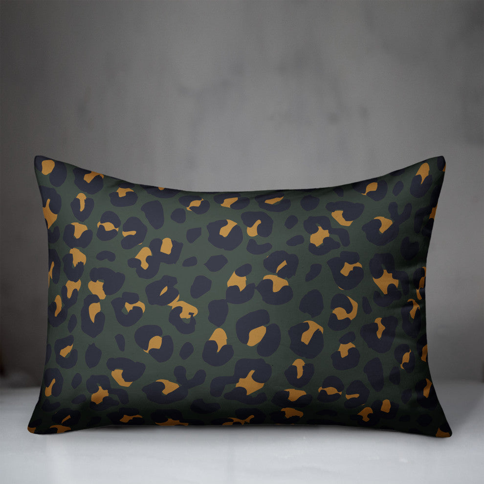 Green Leopard 20x14 Spun Poly Pillow