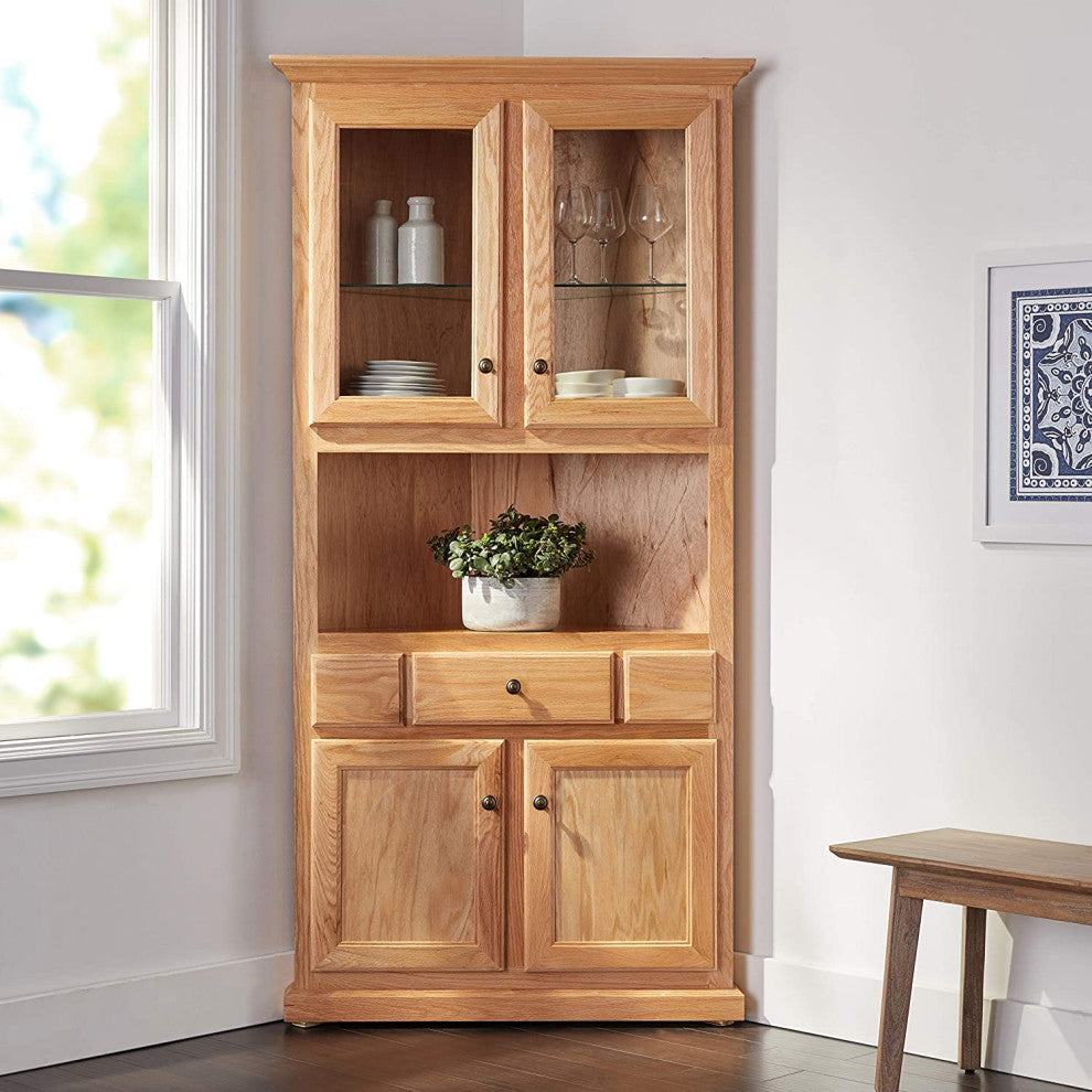 Eagle's Classis Oak Corner Dining Hutch/Buffet, Light Oak