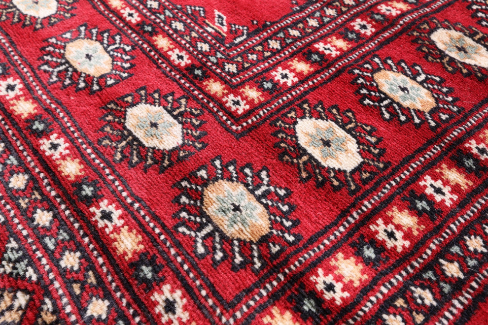Handmade Silky Bokhara Wool Rug 4' 2" X 6' 8" - Q13794