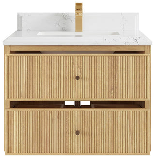 Sonoma Floating 30" Single Sink Vanity in Light Natural With 1.5" Empira Quartz