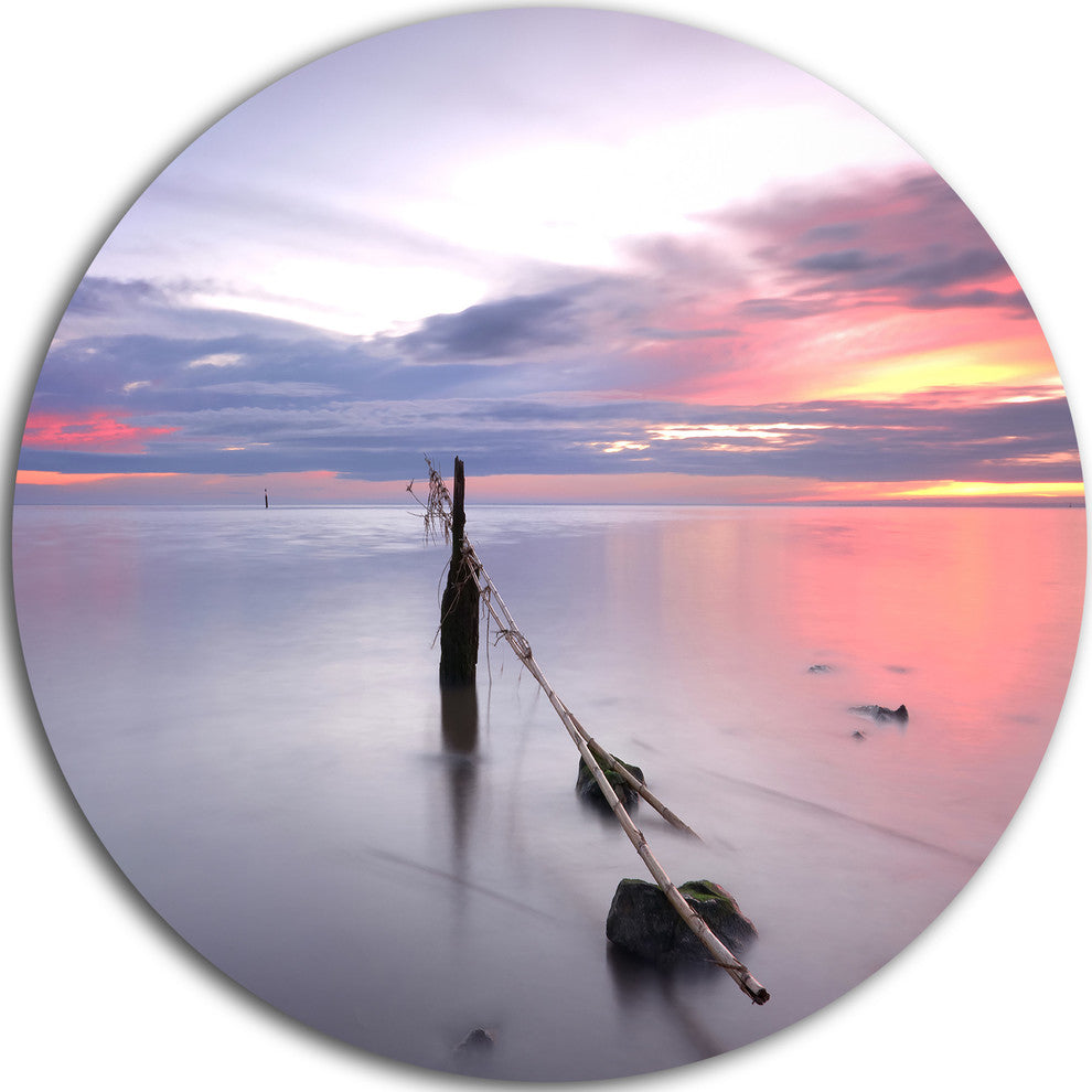 Lazy River At River Tejo Sacavem, Seascape Round Wall Art, 23"