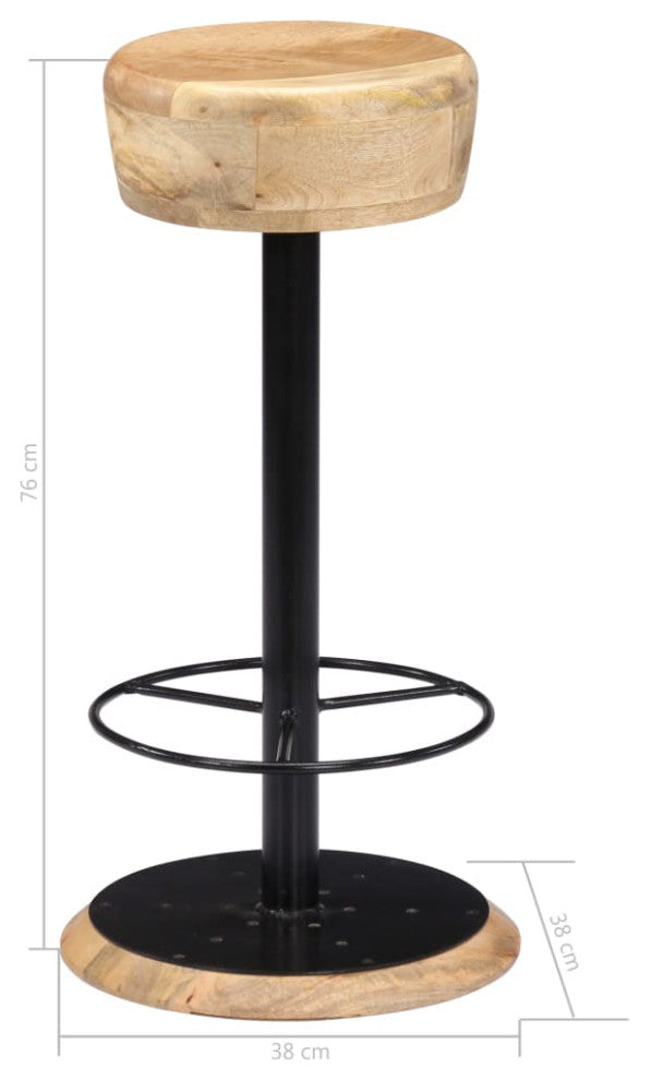 Vidaxl Bar Stools 2-Piece Solid Mango Wood