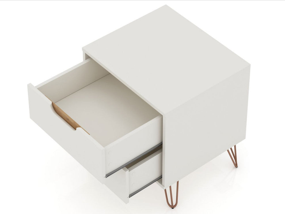 Rockefeller 2.0 Nightstand, Off White and Nature