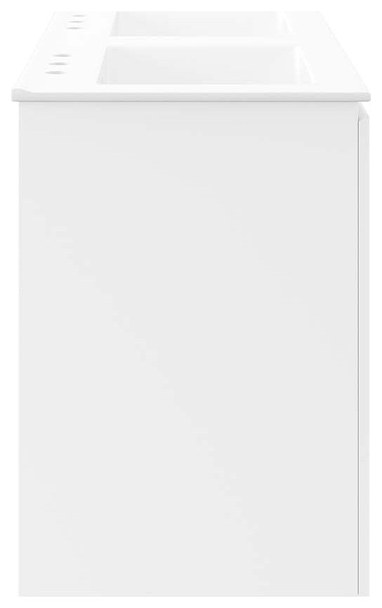Bryn 48" Wall-Mount Double Sink Bathroom Vanity, White White