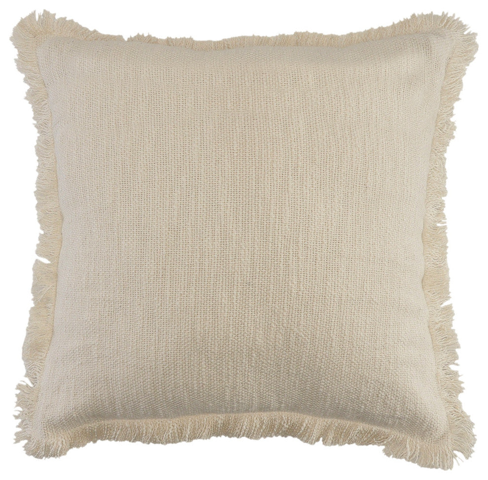 Solid Fringe Throw Pillow