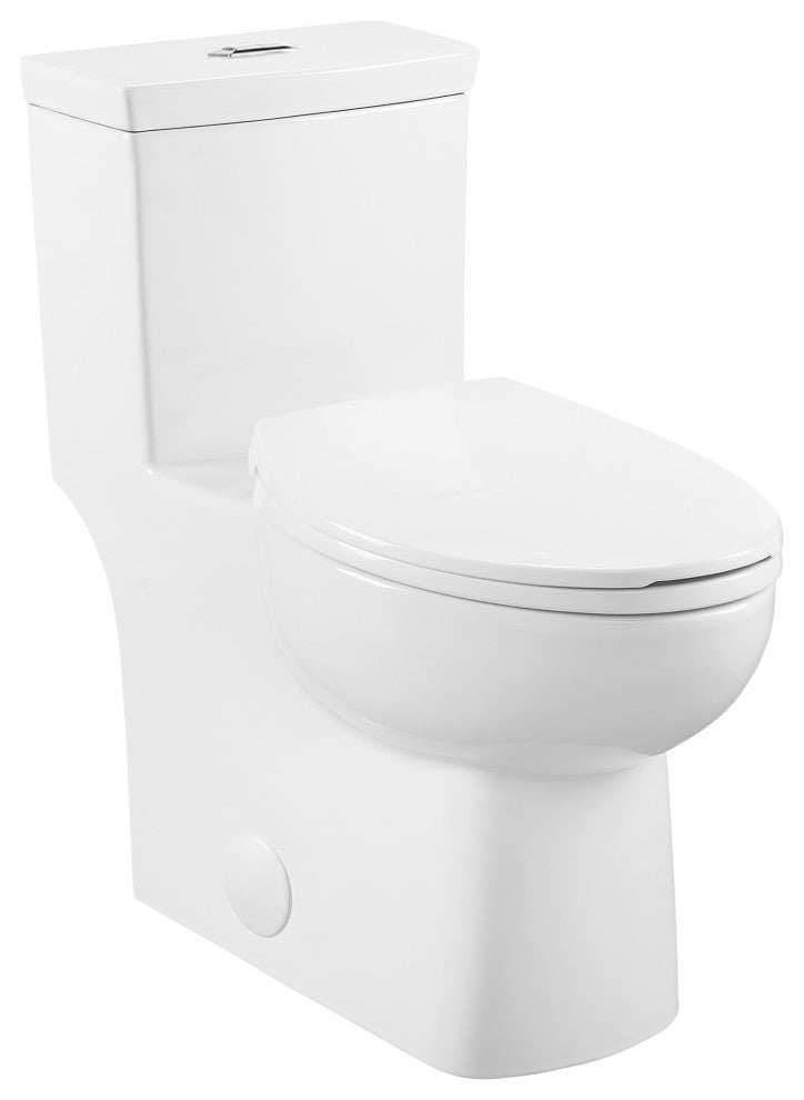 Classe One Piece Toilet Dual Flush 0.8/1.28 gpf, Glossy White