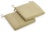 20"X19" Solid Microsuede Chair Cushions, Set of 2, Sage Green