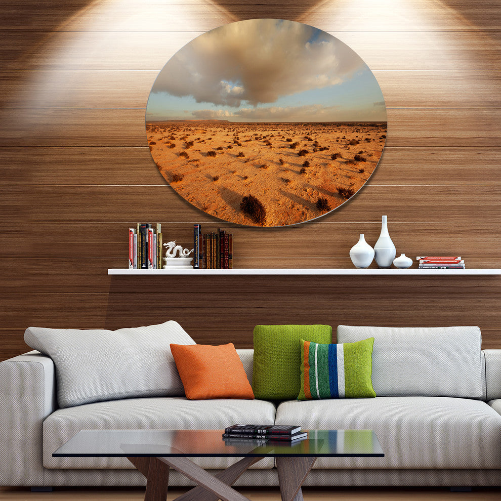 Desert In Western Sahara, Landscape Disc Metal Wall Art, 36"