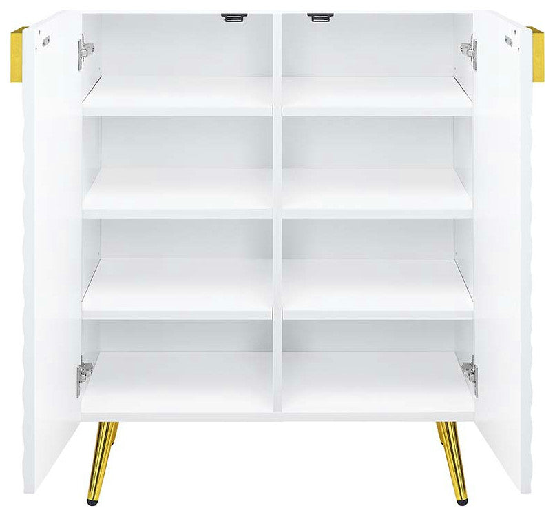 Acme Gaines Console Table White High Gloss Finish