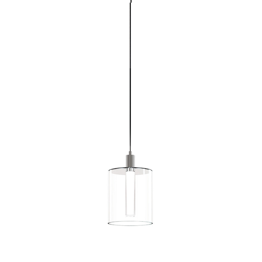 Velo Clear wTall Clear Single Pendant - 3W - Matte Black Socket