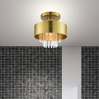 Livex Lighting Orenburg 3 Light Natural Brass Semi-Flush