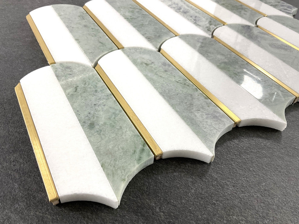 10 Pieces - 3.75" x 6" Marble Mosaic Wall & Floor Tile