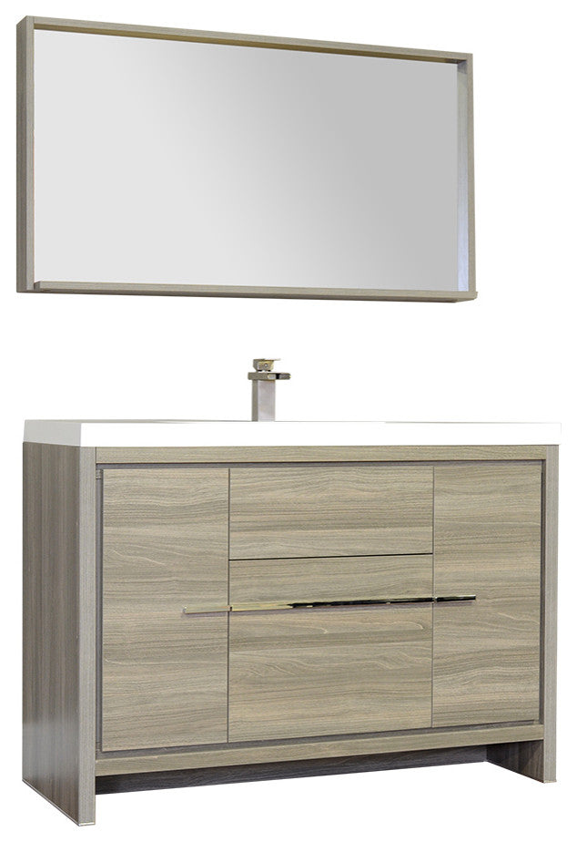 The Modern 48 Inch Single Modern Bathroom Vanity In Gray Without Mirror