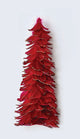 8" Feather Tabletop Christmas Tree With Glitter Tips, Red