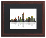 'Indianapolis, Indiana Skyline' Matted Framed Canvas Art by Marlene Watson