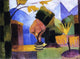 August Macke Garden on Lake of Thun - 21" x 28" Premium Canvas Print