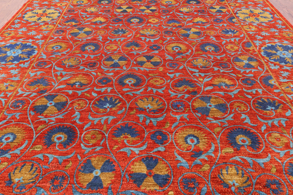 9' 2" X 12' 3" William Morris Handmade Wool Rug Q7209
