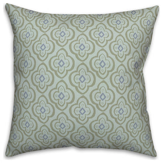 Green Quatre on Blue 18x18 Spun Poly Pillow