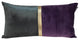 Dark Grey Gold and Purple Tufted Velvet Lumbar Pillow