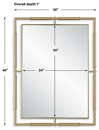 Uttermost It's All Connected Rectangle Brass Mirror