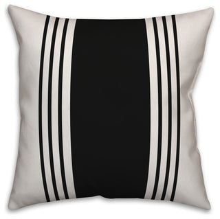White and Black Farmhouse Stripe 20x20 Throw Pillow