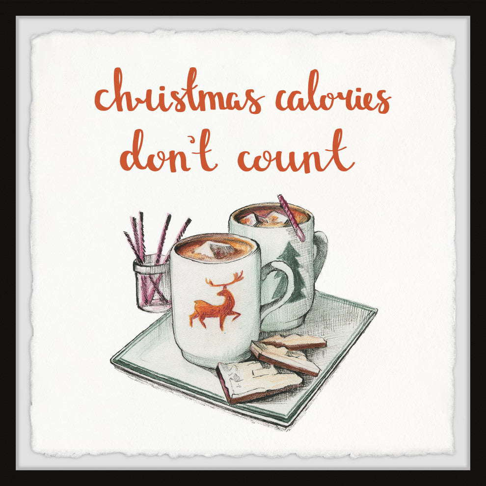 "Calories Don't Count" Framed Painting Print, 24x24