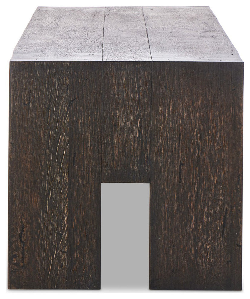 Abaso Accent Bench Ebony Rustic Wormwood Oak