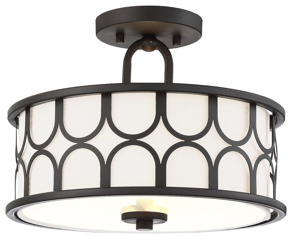 2-Light Semi-Flush Mount, Oil Rubbed Bronze