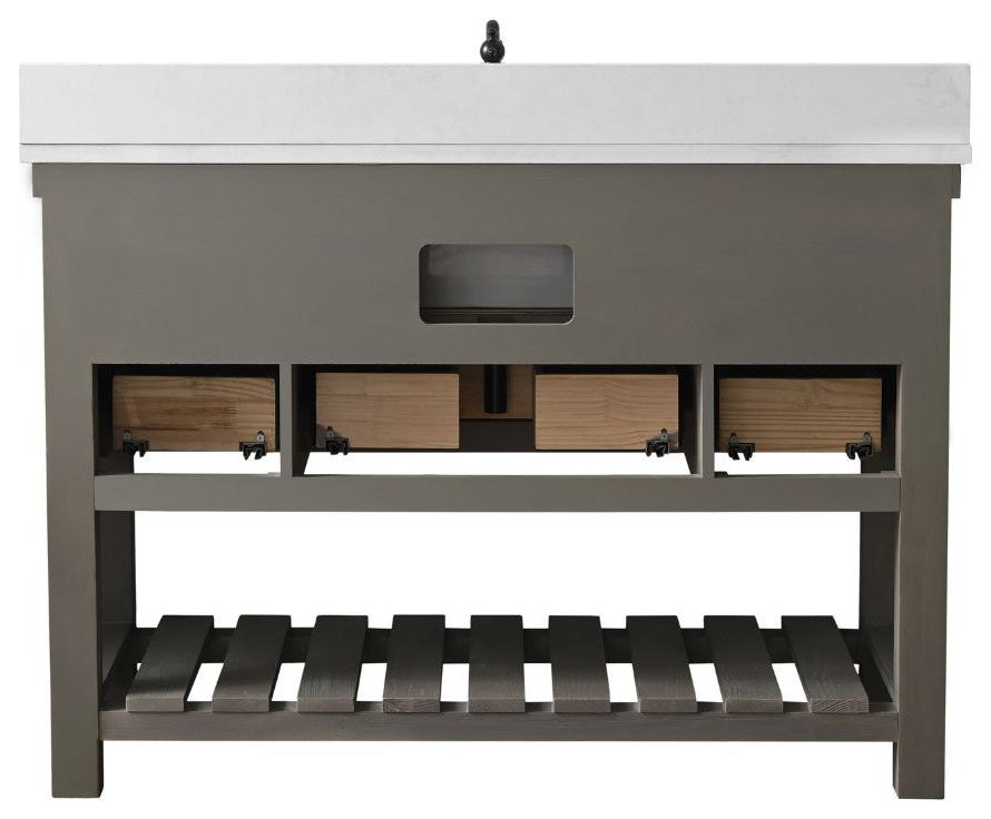 Wesley 48" Bathroom Vanity, Weathered Gray