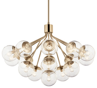 Silvarious Convertible Chandelier, Champagne Bronze Clear, 16 Light Clear