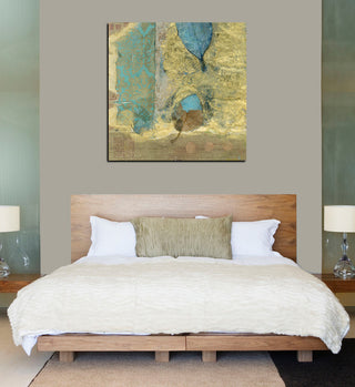"Wabi-Sabi Leaf" Giclee Canvas Wall Art, 37"x37"