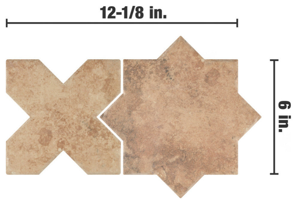 SomerTile Tech Land Star Fire/Cross Fire 6" x 12-1/8" Floor and Wall Tile