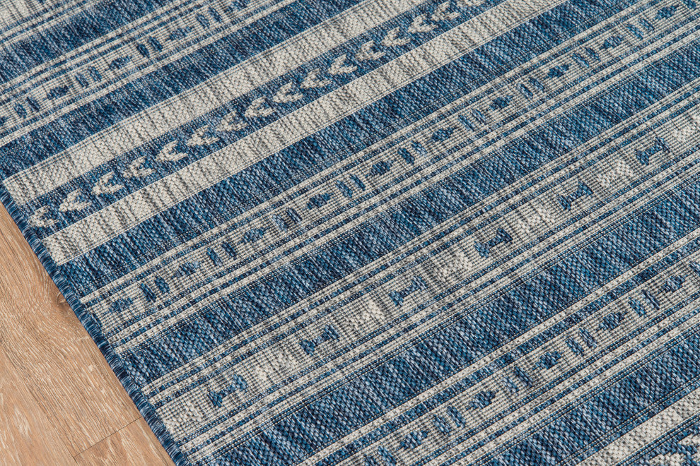 Novogratz by Momeni Villa Tuscany Blue Indoor Outdoor Rug 2' X 6' Runner