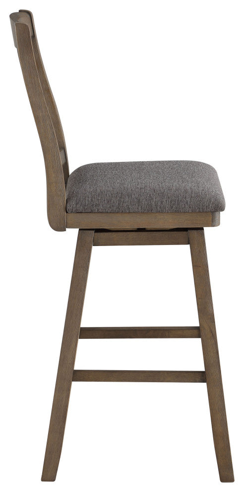 Madison Mission Walnut High Back Wood Bar Stool, 42.5 in.