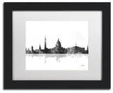 Watson 'Washington DC Skyline BG-1' Art, Black Frame, 11"x14", White Matte
