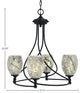 Capri 4-Light Chandelier, Matte Black/Natural Fusion